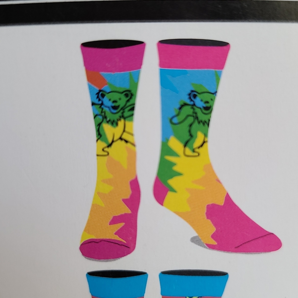 Grateful Dead Socks- 6 Pack of Deadhead Designs. Grate Gift! - Picture 8 of 10